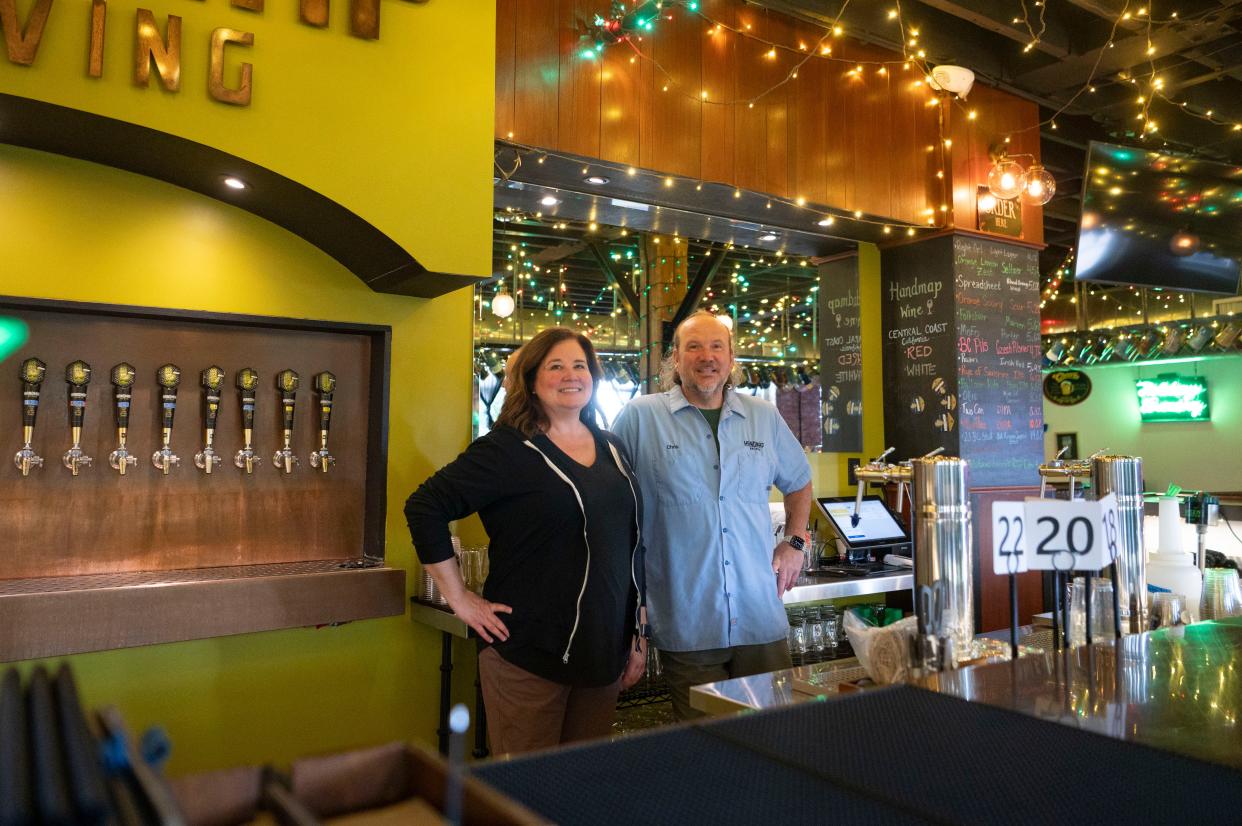 Owners Jennifer Brown and Chris McCleary at Handmap Brewing in downtown Battle Creek on Wednesday, July 10, 2024.