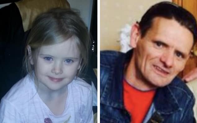 Mylee Billingham, left, died on Saturday night. Her father, Bill Billingham, has been arrested on suspicion of murder