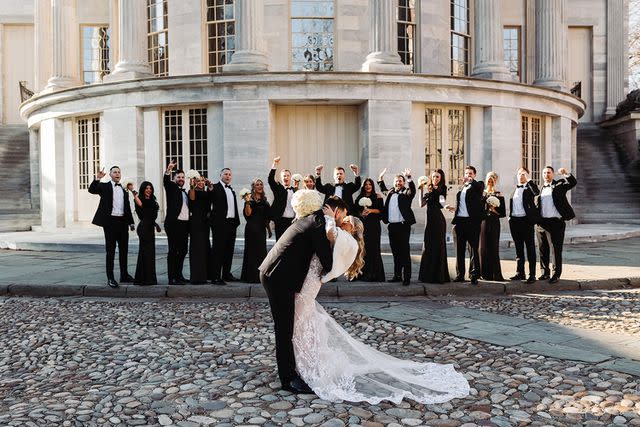 <p>To Love and Dancing; Toloveanddancing.com</p> Chas McCormick and wife Courtney kiss at their wedding