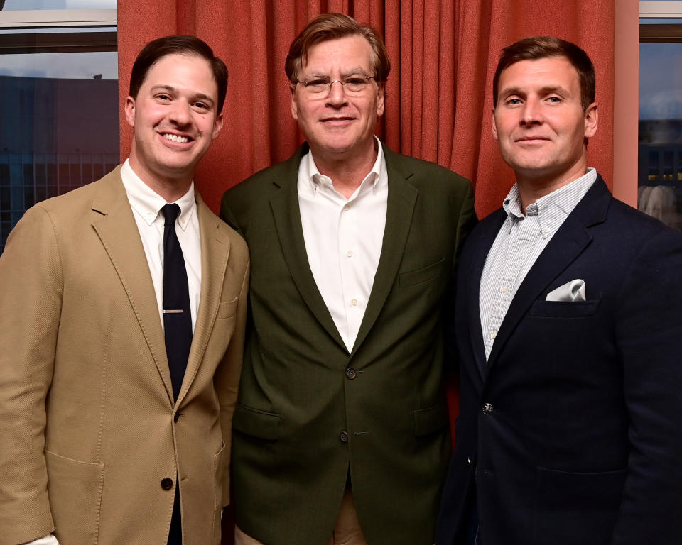 Bradley Singer, Aaron Sorkin, and Jon Kelly attend the WME x Puck WHCD 2024 Party