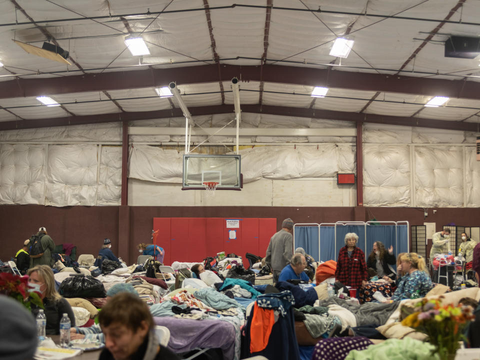 East Ave Church shelter in Chico is housing more than 250 evacuees, including Vivian Fahlgren.&nbsp; (Photo: Cayce Clifford for HuffPost)