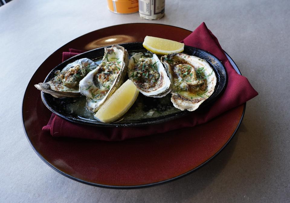 Chargrilled oysters on the menu at Crawdaddy's Creole Kitchen in Pleasantville on Thursday, November 2023.