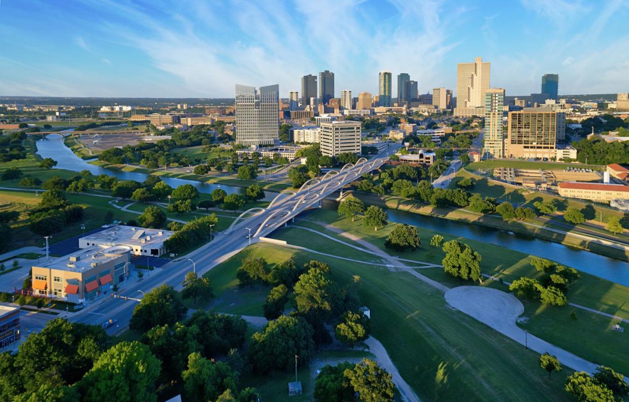 aerial view of downtown fort worth texas