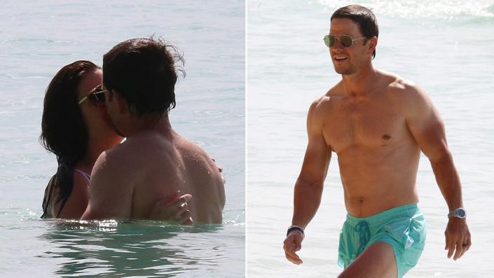 Mark Wahlberg shows off toned physique during a Christmas vacation beach day with wife Rhea Durham photo picture