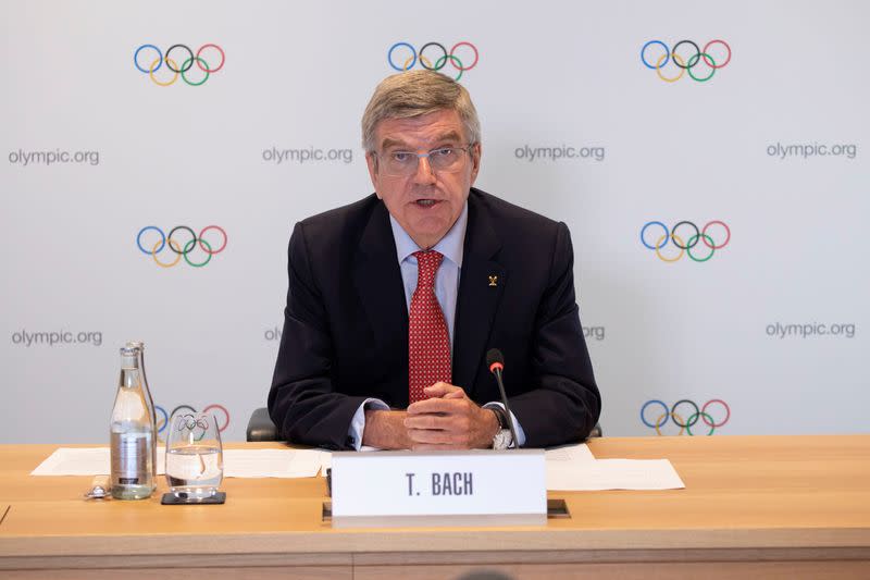 IOC President Bach chairs the IOC Executive Board in Lausanne at Olympic House