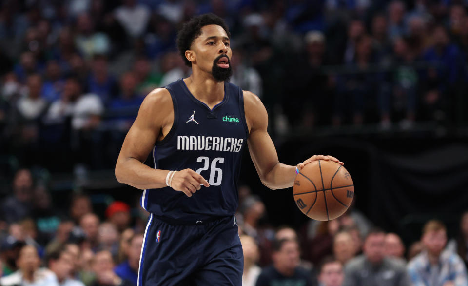 Spencer Dinwiddie, pictured here in action for the Dallas Mavericks.