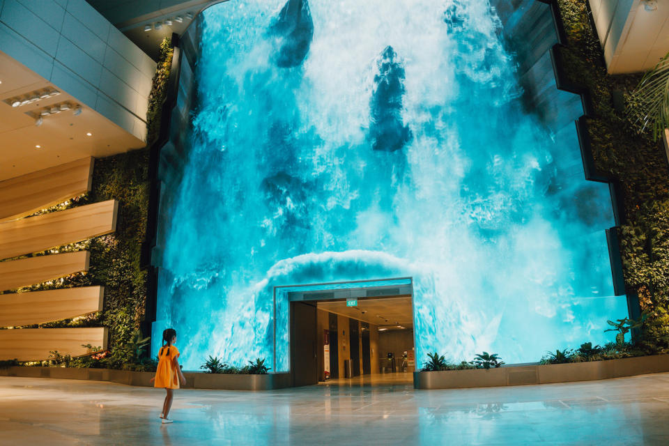 Passengers will be treated to a multimedia digital waterfall display known as 