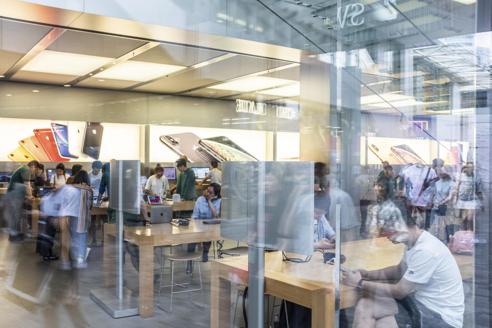 Una tienda de Apple en Pekín, el 17 de mayo de 2019. (Lam Yik Fei/The New York Times)