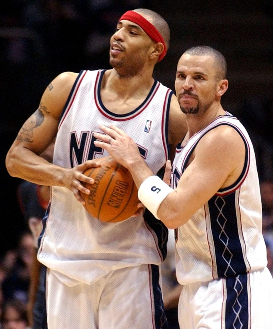 Jason Kidd, right, and Kenyon Martin played together on the 2003 New Jersey Nets team.