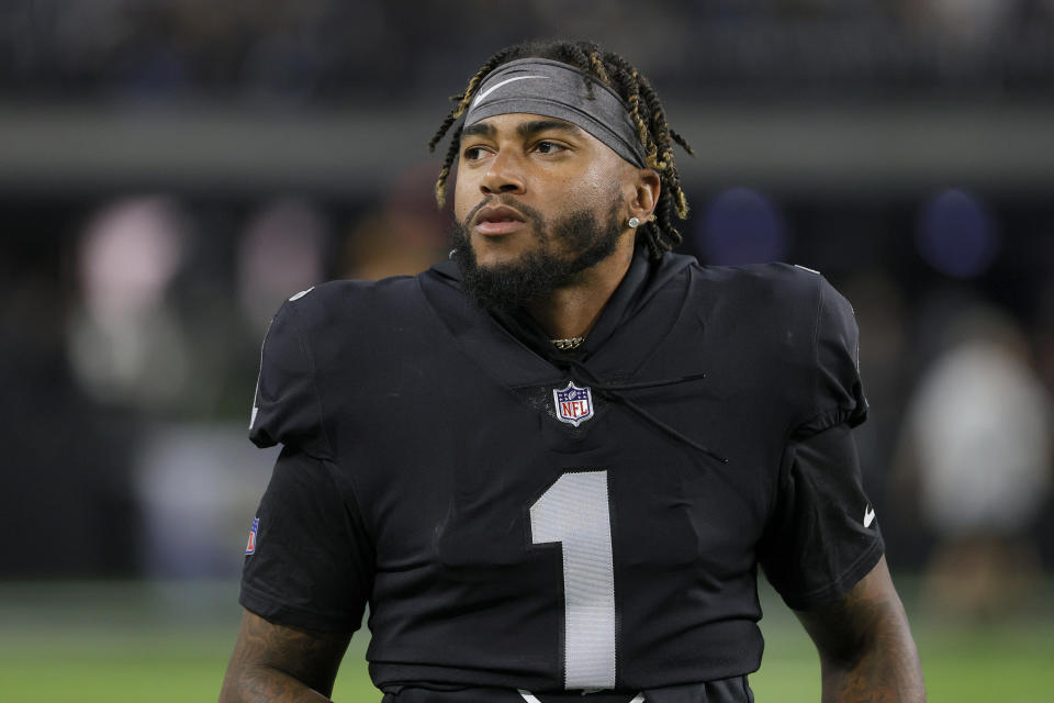 DeSean Jackson fumbled on his first catch with the Raiders. (Photo by Ethan Miller/Getty Images)