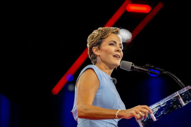 PHOTO: Republican nominee for Arizona governor Kari Lake speaks at the Conservative Political Action Conference CPAC at the Hilton Anatole on August 06, 2022 in Dallas, Texas. (Brandon Bell/Getty Images)