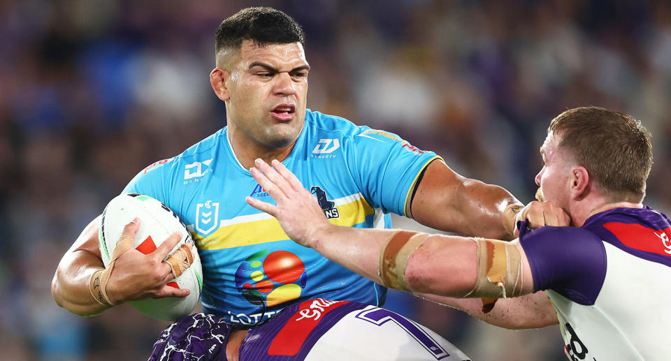 This image shows Titans superstar David Fifita in the NRL.
