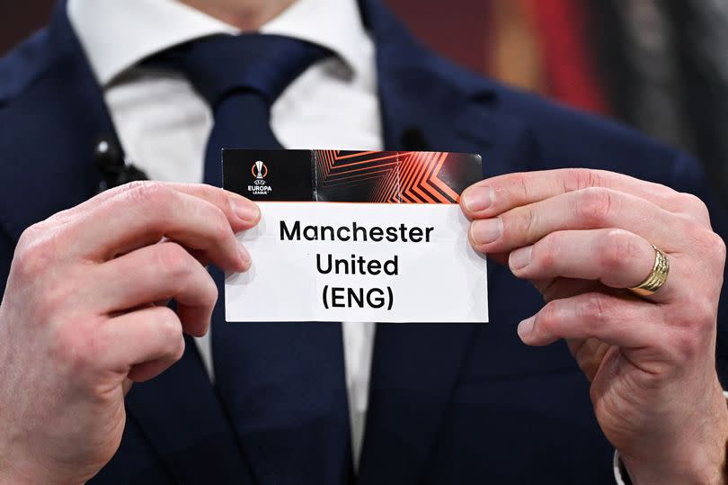 Manchester United being drawn at the Europa League