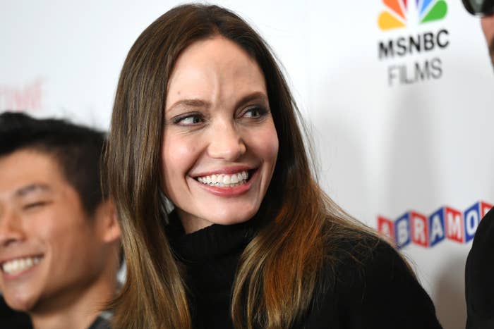 closeup of angelina smiling