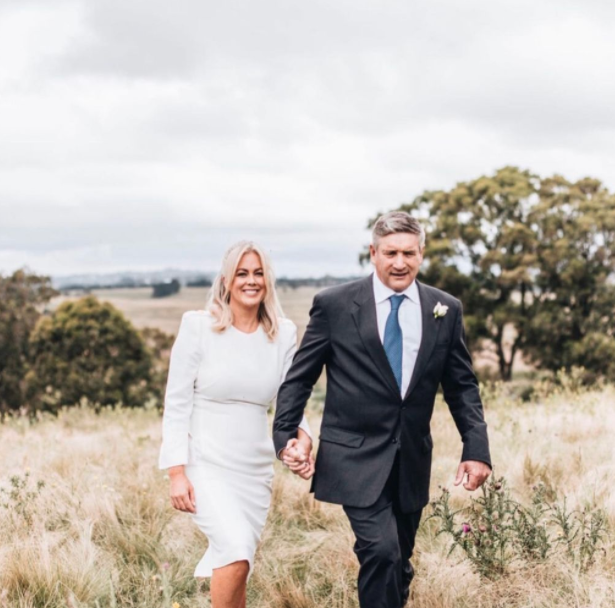 Samantha Armytage and Richard Lavender on their wedding day