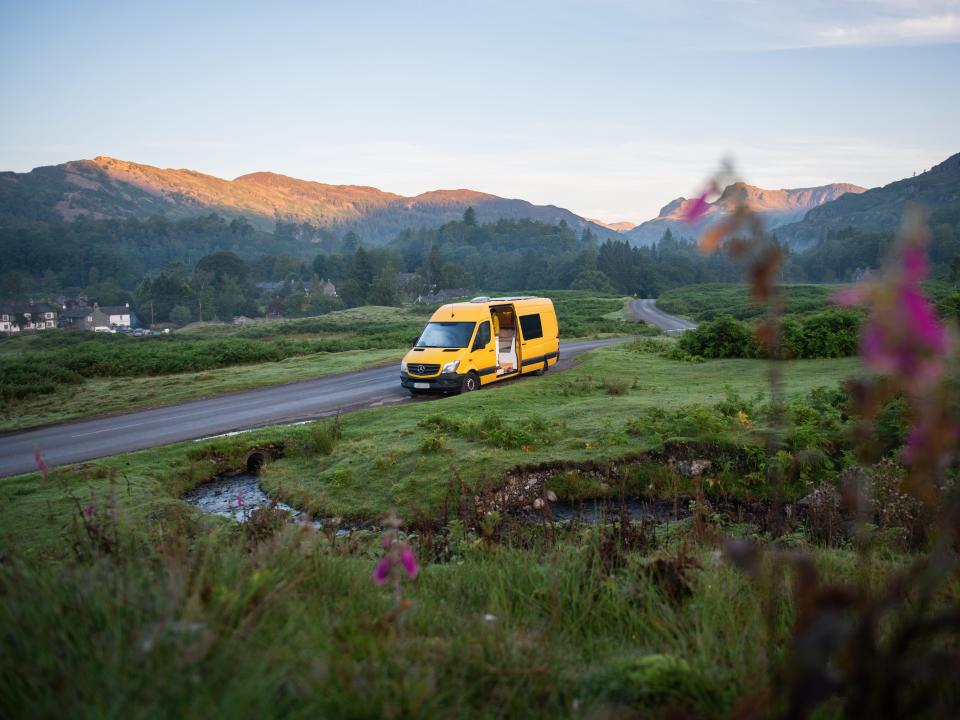 The couple live an off-grid nomadic lifestyle in the UK in their van.