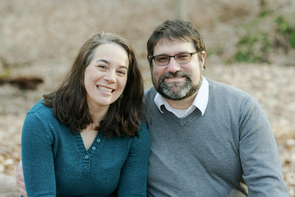 Bethany Meola, left, and Dan Meola pose for a photo in Bowie, Md., on Feb. 20, 2024. (Annie Norton via AP)