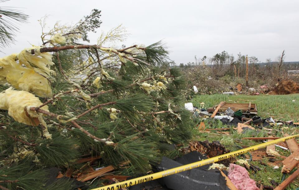 Damage is seen from a tornado which killed at least 23 people in Beauregard, Alabama on March 4, 2019.  (Photo: Tami Chappell/AFP/Getty Images)