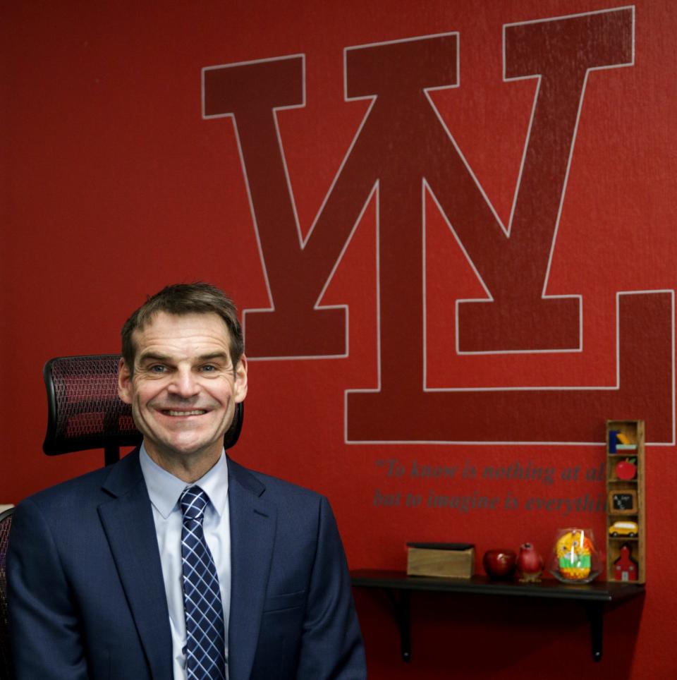 Dr. Shawn Greiner, West Lafayette Community School Corp. superintendent, sits for a portrait, Wednesday, Jan. 26, 2022 in West Lafayette.