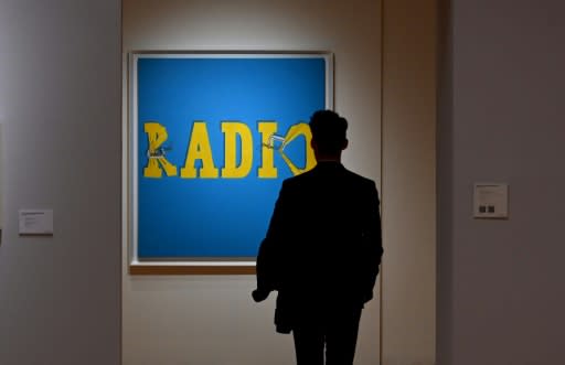 "Hurting the Word Radio #2" by Ed Ruscha, seen here at Christie's in New York on 1 November 2019