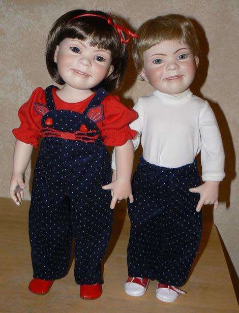 <i>The boy and girl dolls come in a variety of skin, eye, and hair colors</i>