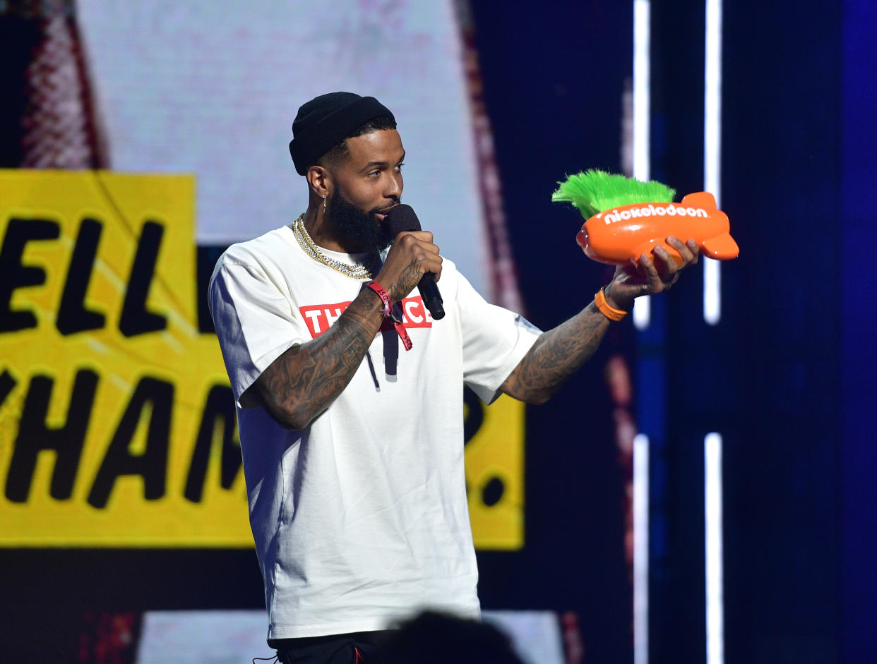 Odell Beckham Jr. received the "King of Swag" award at the Nickelodeon Kids' Choice Sports event this month. (Getty Images)