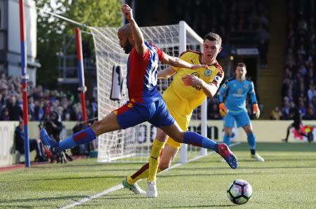 Britain Football Soccer - Crystal Palace v Burnley - Premier League - Selhurst Park - 29/4/17 Crystal Palace's Andros Townsend in action with Burnley's Michael Keane Reuters / Stefan Wermuth Livepic