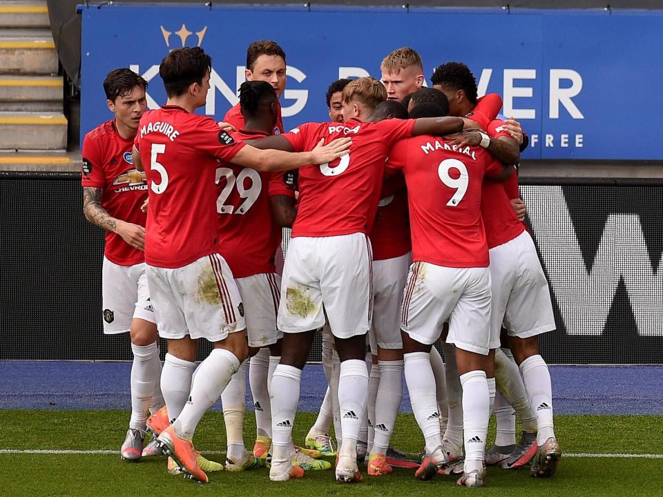 Bruno Fernandes of Manchester United celebrates: Getty