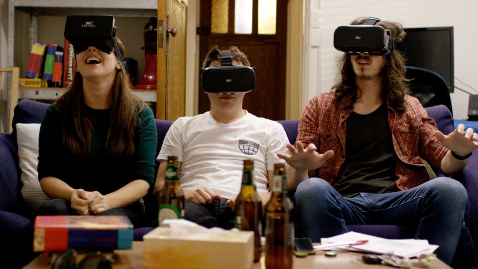 A comedy clip about using VR to live life as the opposite sex has gone viral. Photo: Goodall and Gallagher