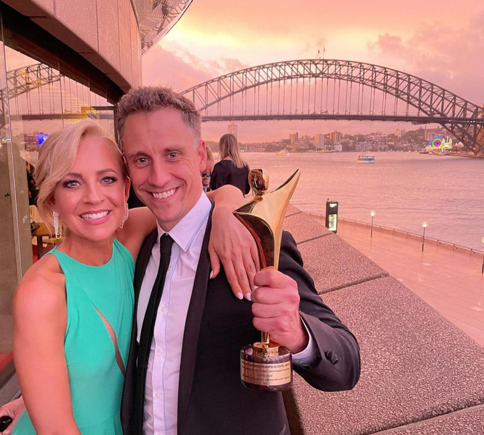 Carrie Bickmore's partner had a mishap on Skype. Photo: Instagram/bickmorecarrie