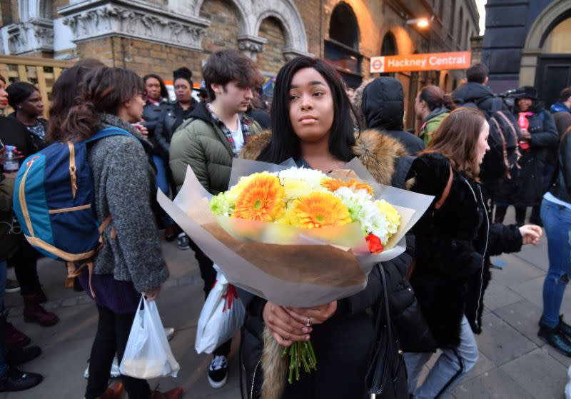 Protesters calling for an end to gang violence in London following a stabbing in Hackney last month (PA)