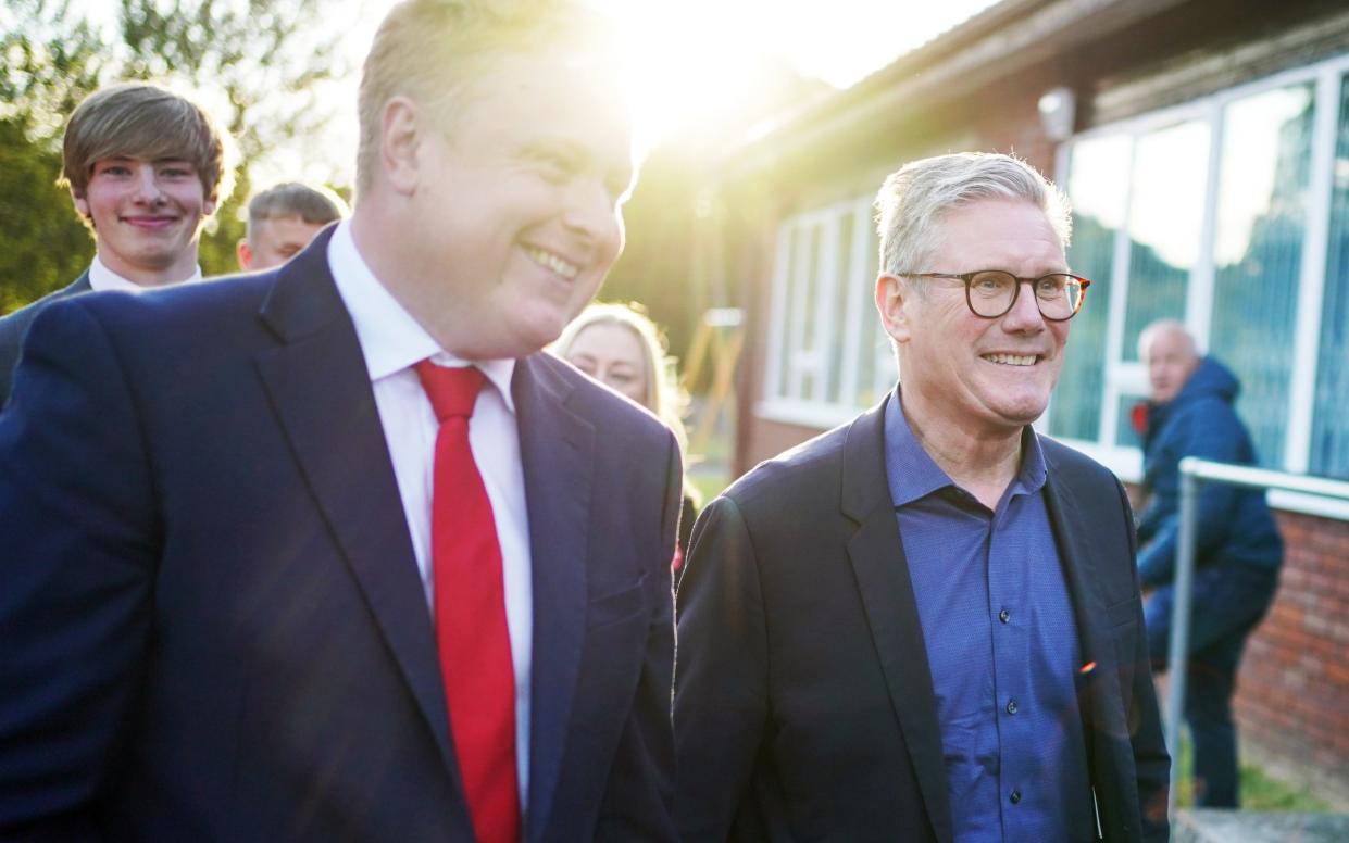 Labour candidate Chris Bloore and Sir Keir Starmer in Redditch, Worcestershire