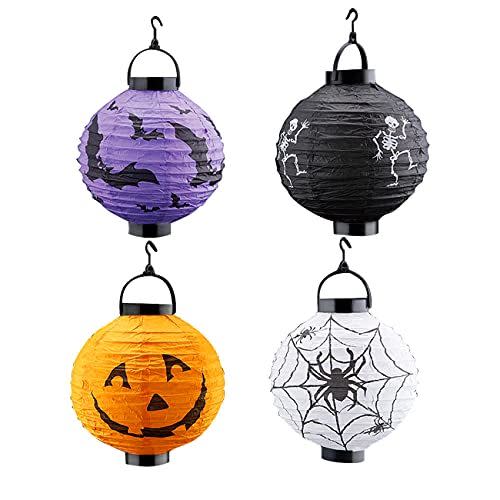 30) Kaliosy 4-Pack Halloween Decorations Paper Lanterns