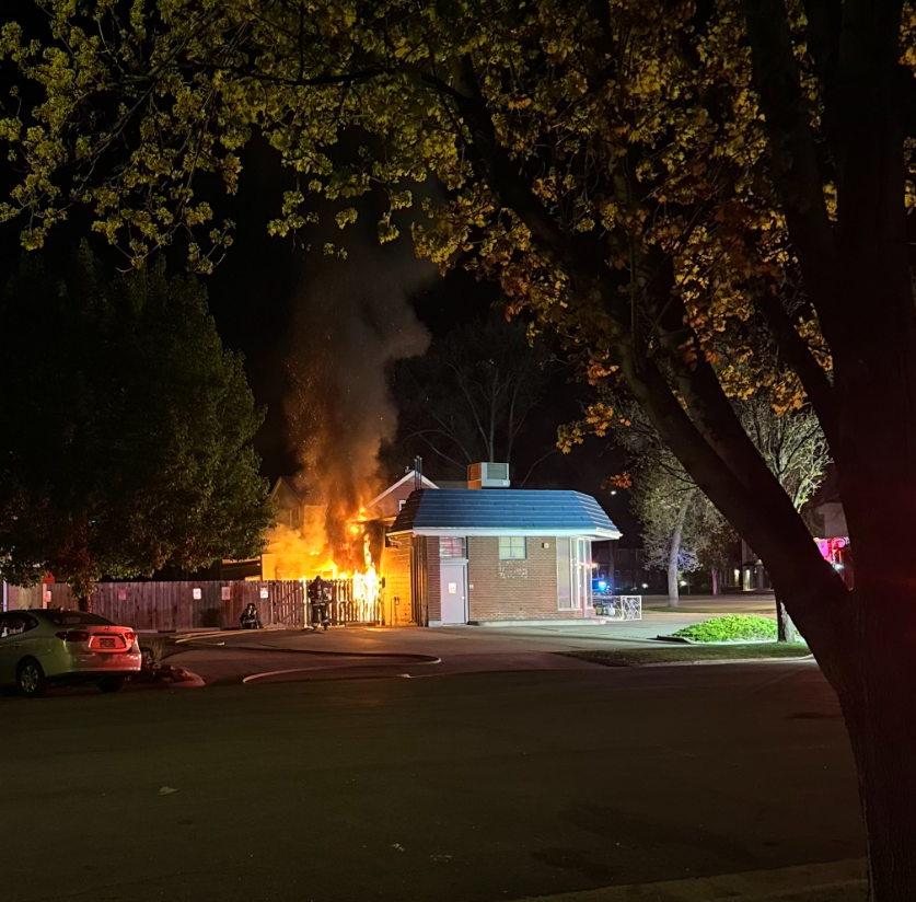 Poudre Fire Authority responded to a fire in the 600 block of South College Avenue the morning of May 3, 2024. A man was arrested later that morning on suspicion of arson.