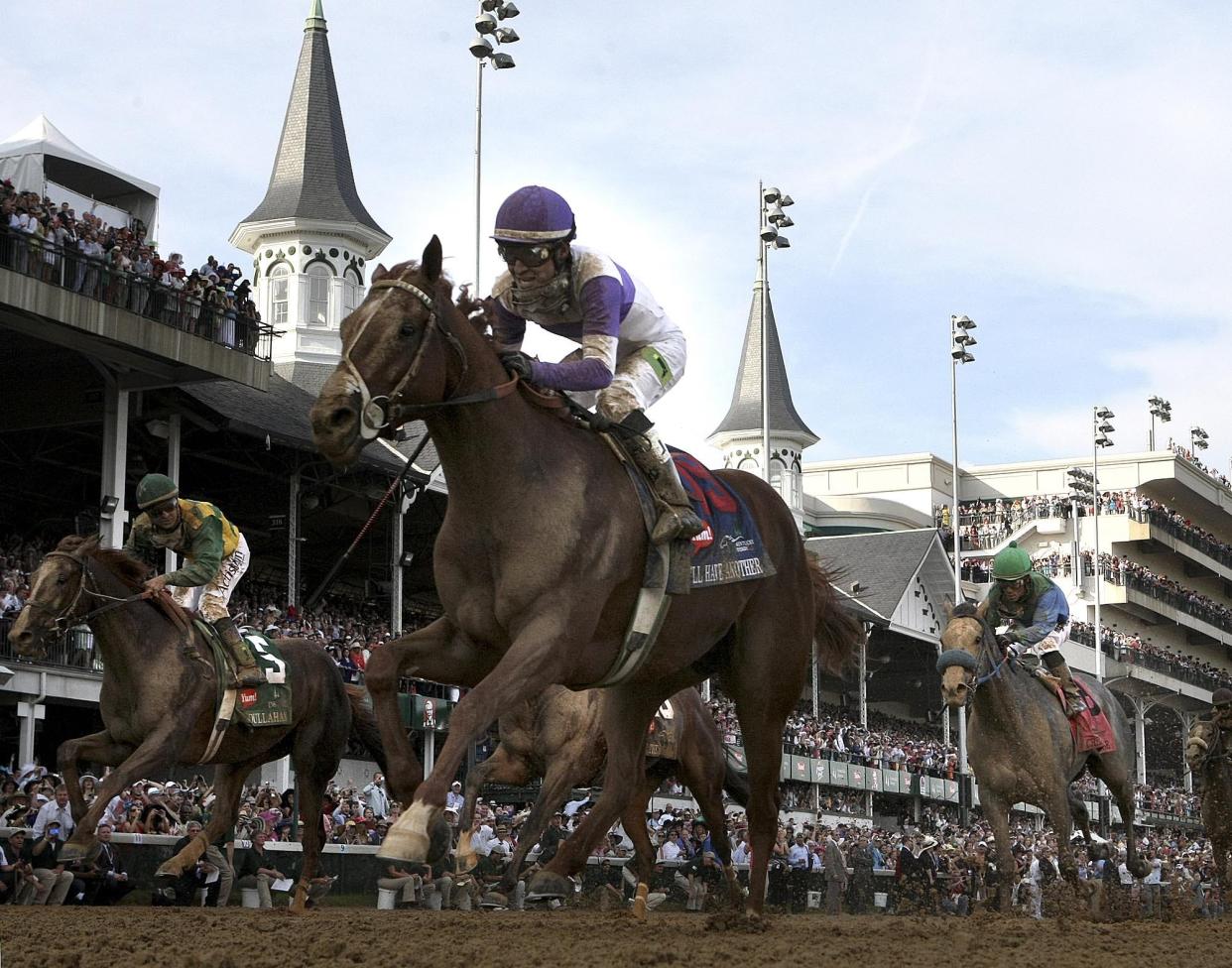 Mario Gutierrez wins the 2012 Kentucky Derby aboard I'll Have Another.