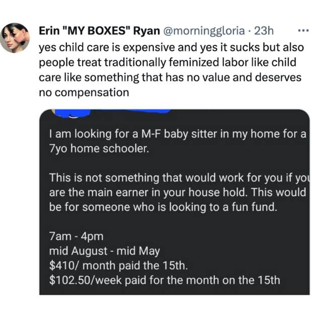 mom posts job ad for nanny $2 per hour