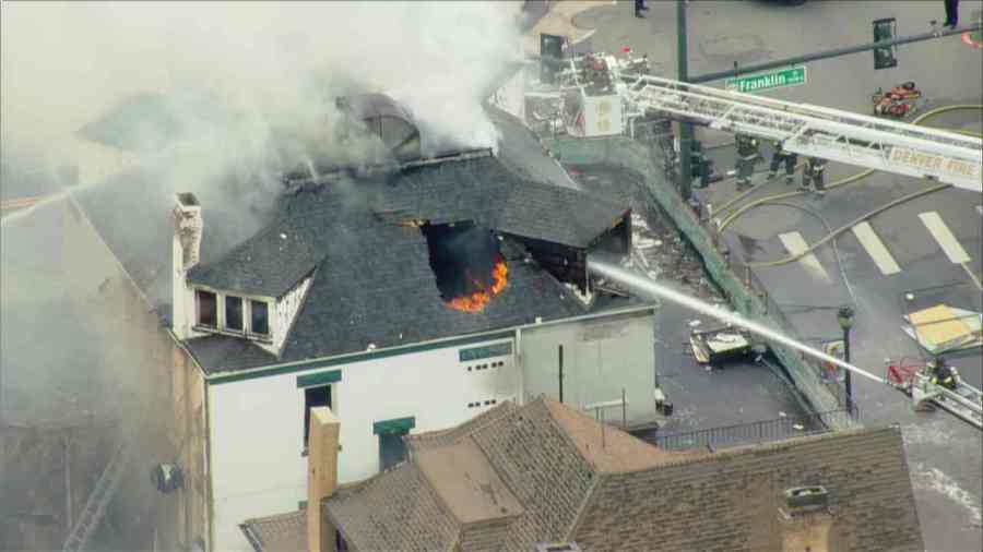 A large fire burning in a home at Colfax and Franklin Street on March 13, 2023