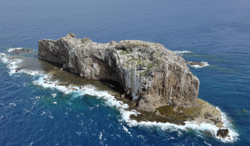 This June, 2011 photo shows Taisho Island, one of the tiny islands, called Senkaku in Japan and Diaoyu in China, in the East China Sea. The Japanese government and coast guard say six Chinese surveillance ships entered Japanese waters Friday, Sept. 14, 2012 near disputed islands in the East China Sea, prompting the prime minister’s office to mobilize a task force at its crisis management center. (AP Photo/Kyodo News) JAPAN OUT, MANDATORY CREDIT, NO LICENSING IN CHINA, HONG KONG, JAPAN, SOUTH KOREA AND FRANCE