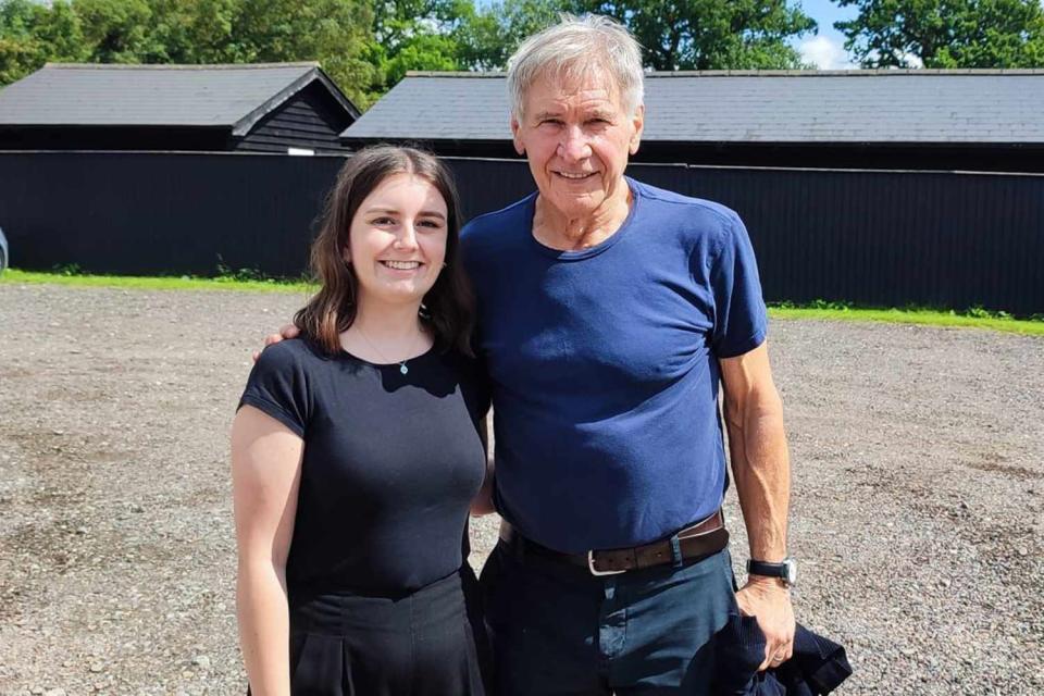 <p>Nutwood Pubs</p> Harrison Ford at The Woodman Inn in Nuthampstead, England