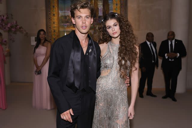 <p>Matt Winkelmeyer/MG22/Getty</p> Austin Butler and Kaia Gerber at the Met Gala on May 2, 2022