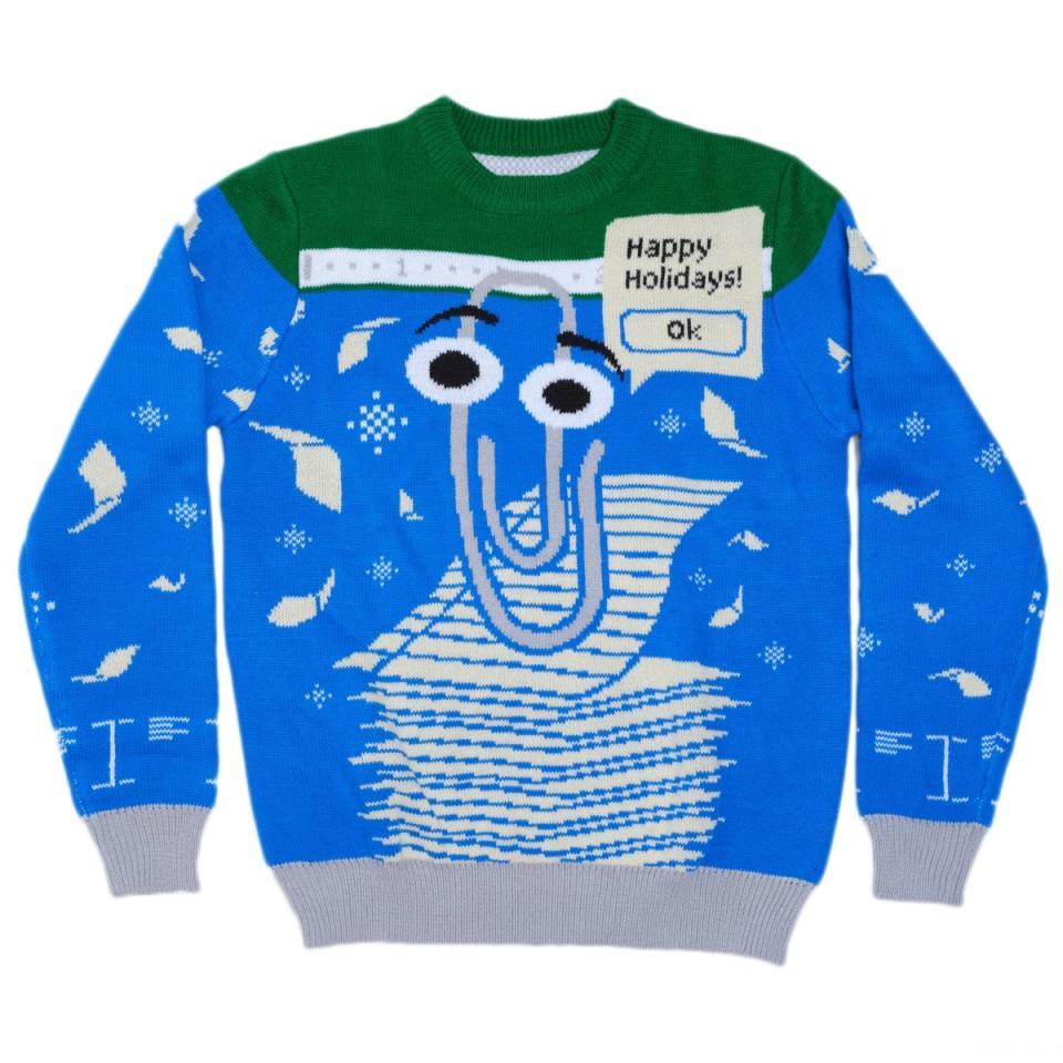 微軟今年推出以Office經典大眼迴紋針小幫手為主題的聖誕節醜毛衣