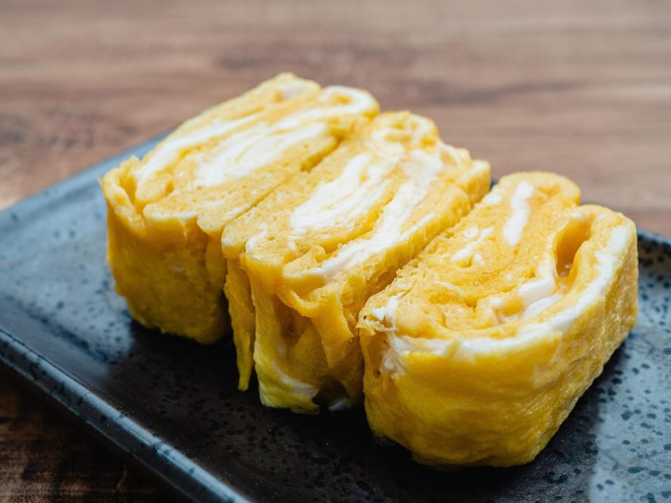 Japanese rolled omelette called "tamagoyaki"