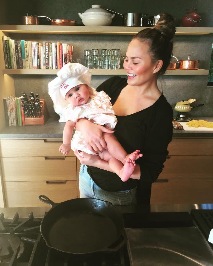 Chrissy welcomed baby Luna in April.