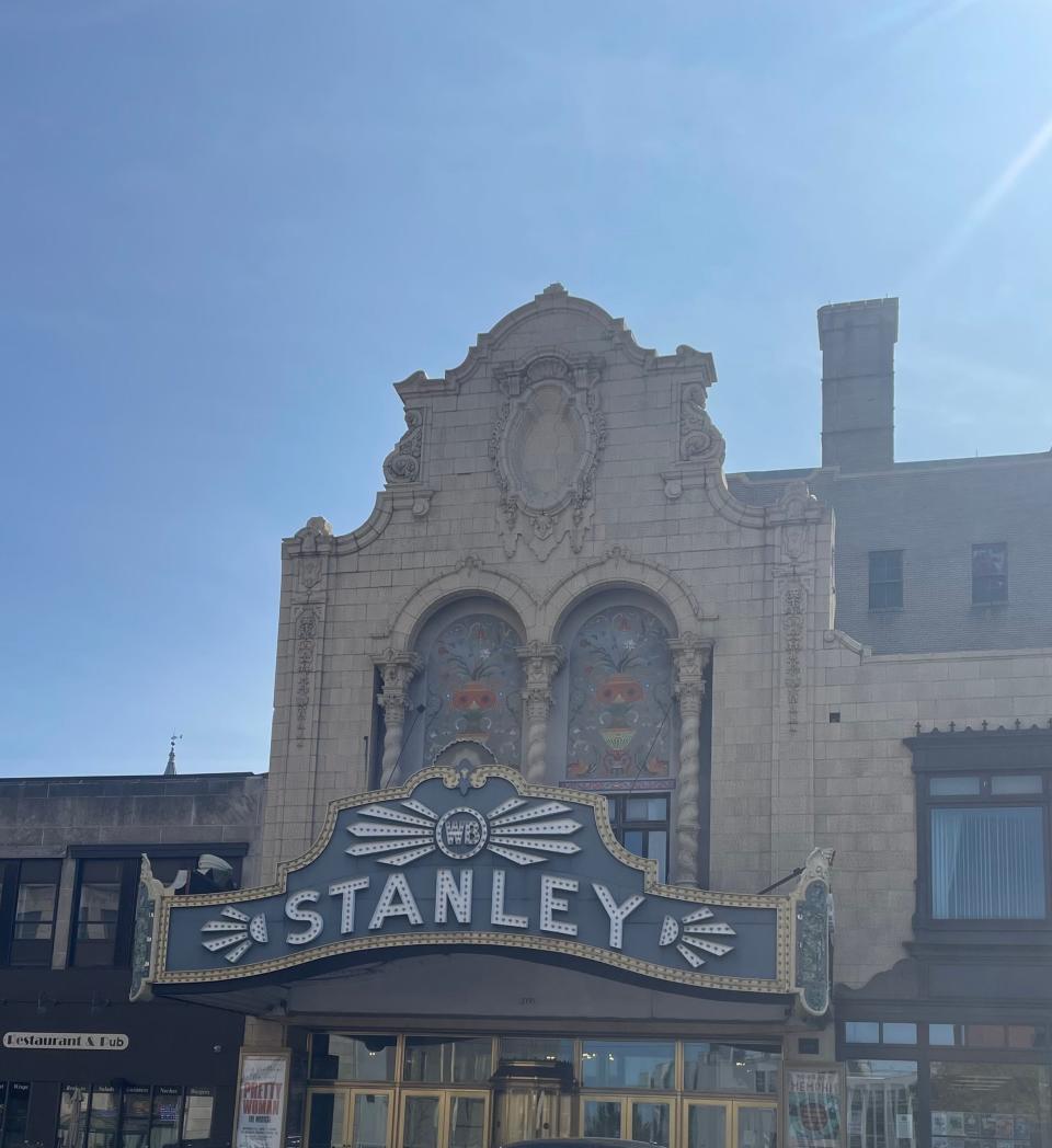 An exterior view of the historic Stanley Theatre, which is one of Utica's Downtown Revitalization Initiative projects.