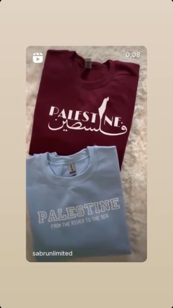 The controversial slogan has been deemed antisemitic by the Anti-Defamation League, which says it implies the destruction of the state of Israel and annihilation of the Jewish people. @sabrunlimited/ Instagram