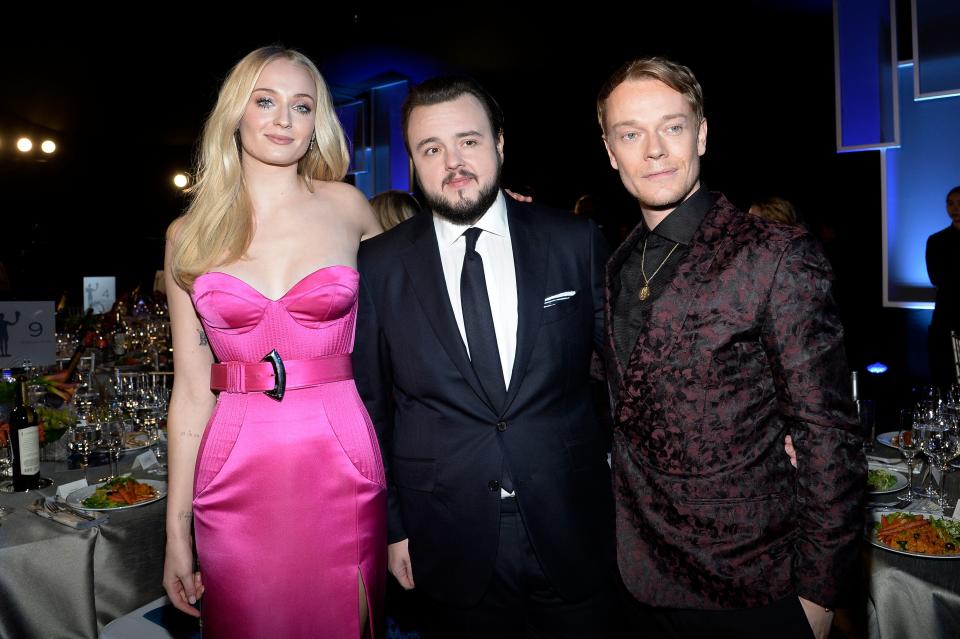 Sophie Turner, John Bradley, center, and Alfie Allen at the Screen Actors Guild Awards. (Kevork Djansezian via Getty Images)