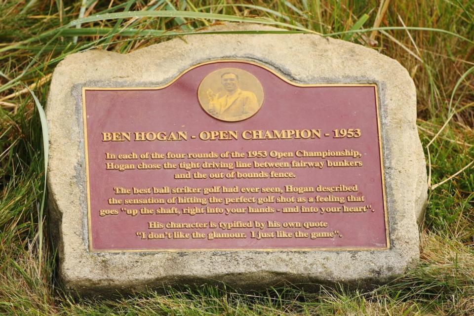 Hogan's Alley | A plaque commemorating the legendary American golfer on the sixth at Carnoustie (Getty Images)