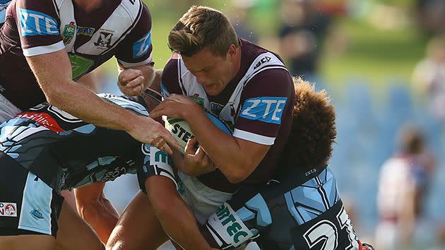 Knight during a trial game for Manly. Image: Getty