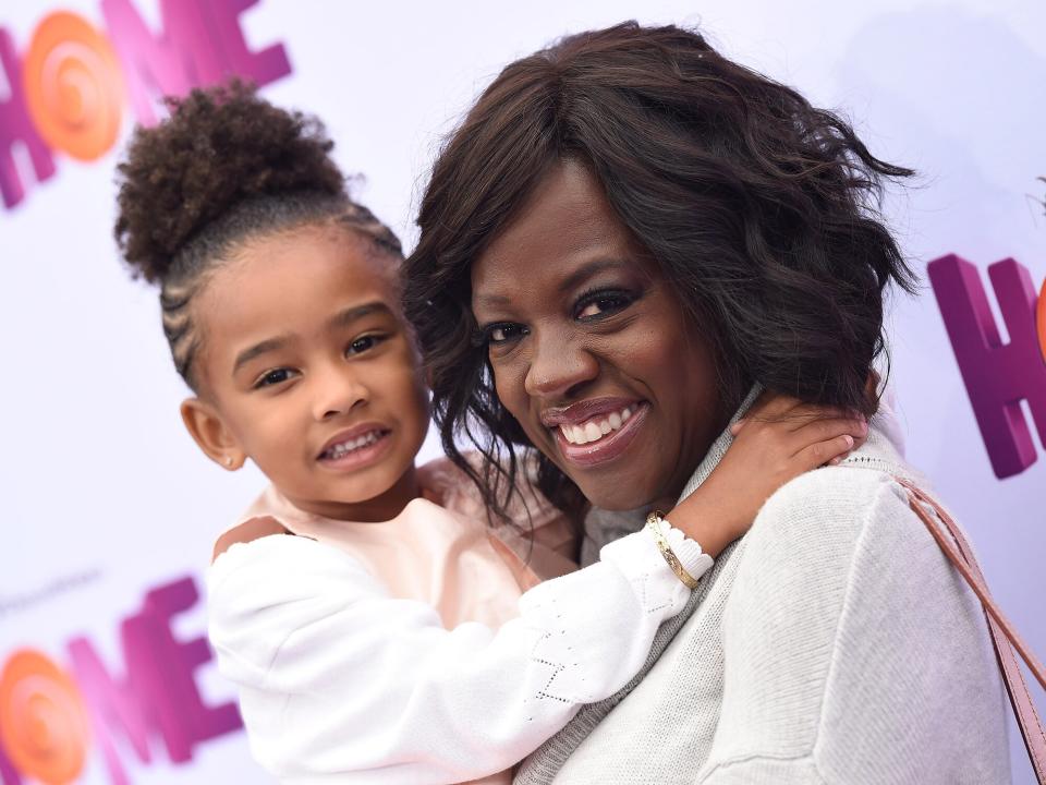 Viola Davis and daughter Genesis Tennon arrive at the Los Angeles premiere of 'HOME' at Regency Village Theatre on March 22, 2015 in Westwood, California