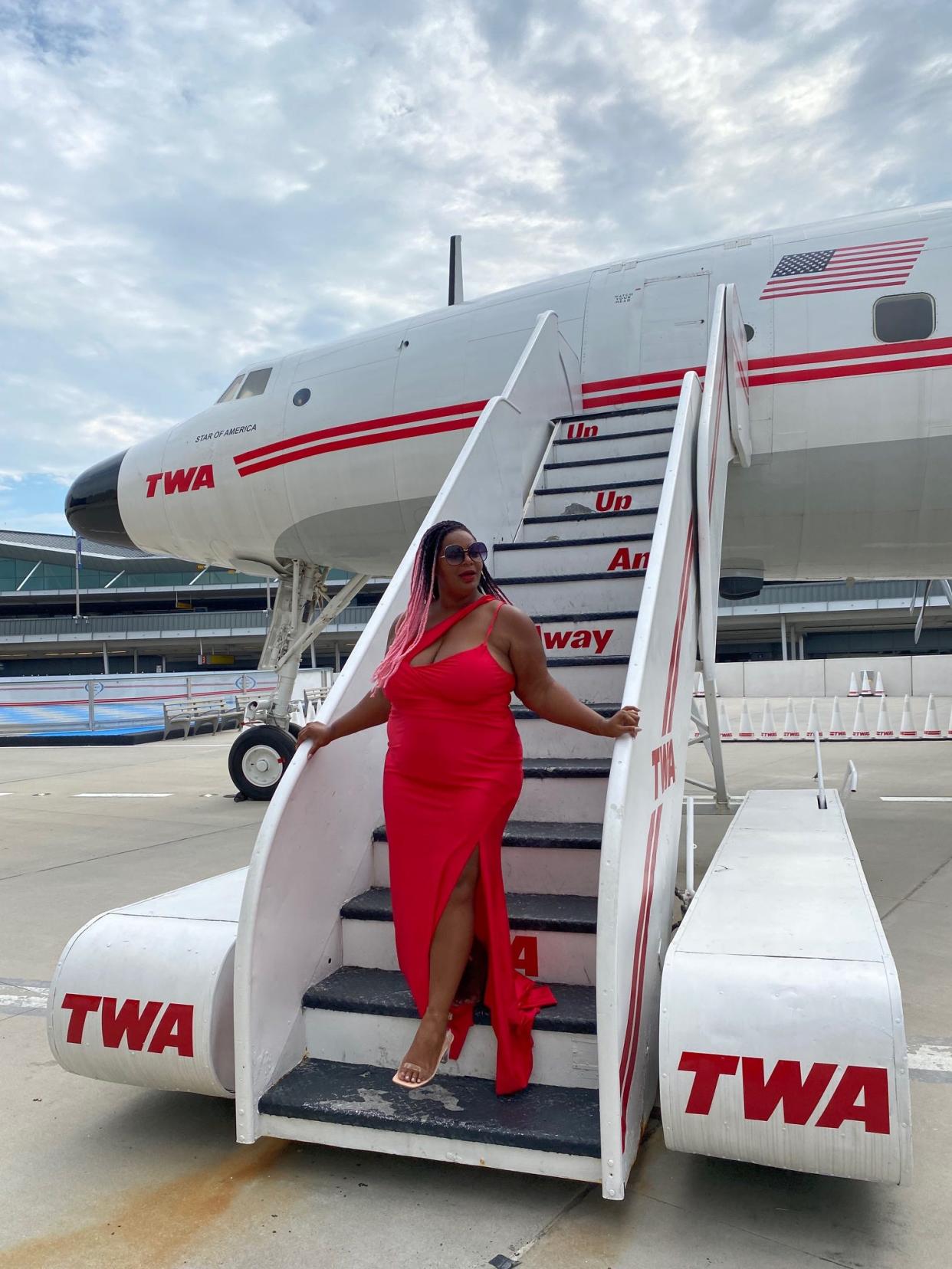 Annette Richmond, founder of Fat Girls Traveling, at the TWA Hotel in New York